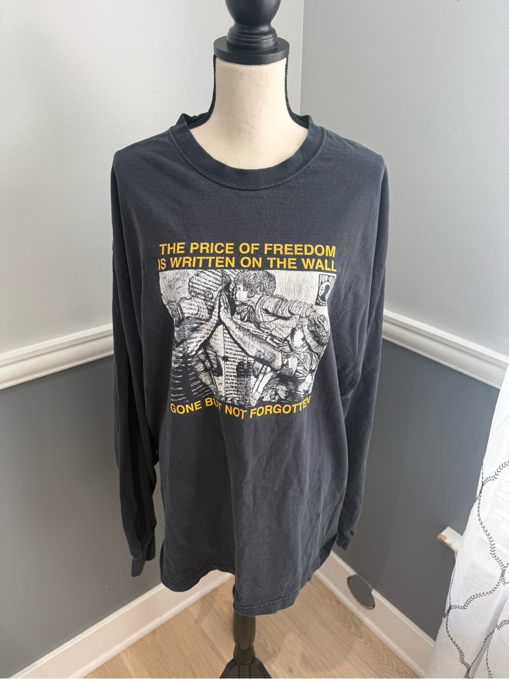 Vintage 1990’s Black LongSleeve Graphic Shirt - POW/MIA The Price of Freedom 2XL